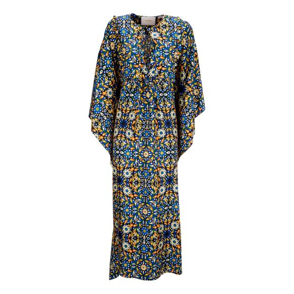 La DoubleJ Silk Kimono Caftan Dress Made In Italy With Mantero Dress - Picture 1 of 15
